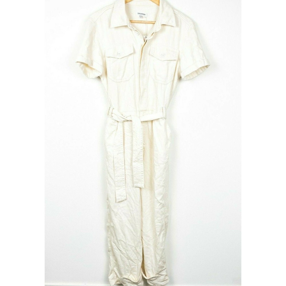 Good American fit for success beige cream jumpsuit